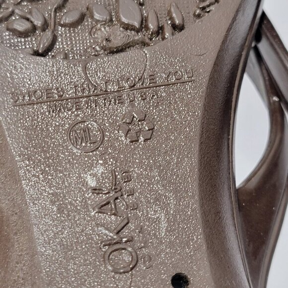 OKAL Womens Sandals Flip Flop‎ Thong Sz M/L Brown Turquoise Red Beach Boho Artsy - Picture 7 of 9